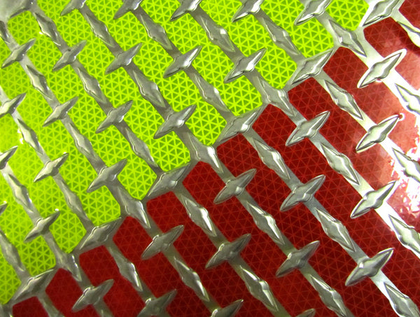 Reflective Chevron Strips for Diamond Plate - Peel & Stick - Lime