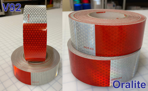 Alternating Red and White (Silver) Reflective Tape
